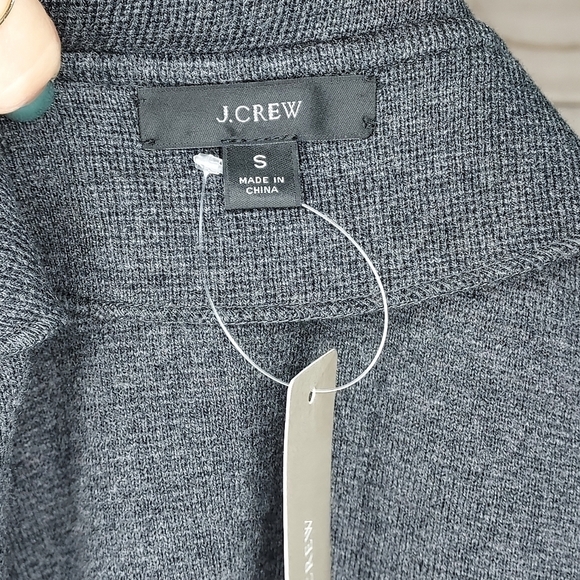 JCrew Sophie open front sweater blazer patch pockets heather charcoal S - Picture 6 of 11